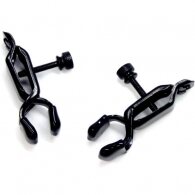 NAUGHTY TOYS adjustable open wide black nipple clamps