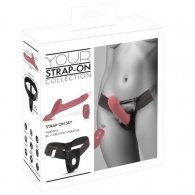 Strap-On Set harness with remote controlled thrusting vibrator