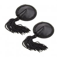Naughty Toys Black Round Nipple Covers with Tassel