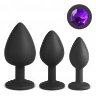 Black Color Silicone Butt Plug Set