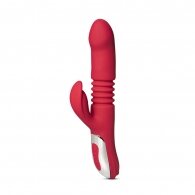 12-Speed Red Thrusting Vibrator with Heating Function