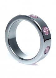 Metal Cock Ring with Rose Diamonds Large