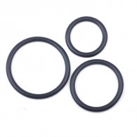 Black Color Silicone Triple Cock Ring Set
