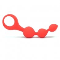 Red Silicone Anal Triball Beaded Butt Plug