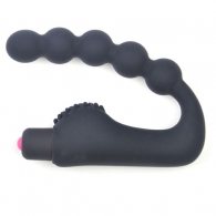 Black Silicone Vibrating Anal Beads