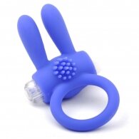 Silicone Blue Rabbit Vibrating Cock Ring