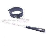Black Bondage Collar with Lead