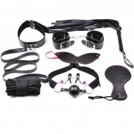 Black High Quality 8 Pieces Bondage Kit II