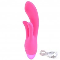 Pink Silicone Rechargeable Frolic Bunny Vibrator 19 cm