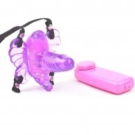 Purple Color Mini Butterfly Strap On Vibrator with Dildo