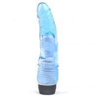 Clear Blue Color Realistic Dildo Vibrator TPE Material, Skin-S