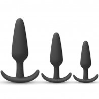 Black Color Silicone Butt Plug Set