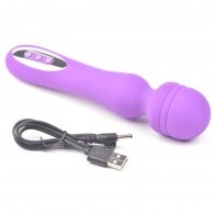 Purple Color 12-Speed Silicone Rechargeable Wand Massager