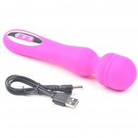 Pink Color 12-Speed Silicone Rechargeable Wand Massager