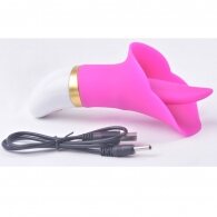 12-Speed Pink Color Rechargeable Silicone Vibrating Tongue