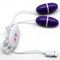12-Speed USB Power Purple Color Dual Vibrating Egg