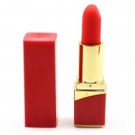 10 Speeds Red Rechargeable Silicone Vibrating Lipstick 9,2 cm