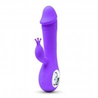 Purple Rechargeable Silicone Rabbit Vibrator 19.5 cm