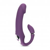 10 Speeds Purple Rechargeable Silicone Penis Vibrator 35 cm