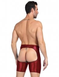 Red Men's Pants With Exposed Hips