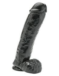 ToyJoy Get Real Dildo Dong with Balls Black 28cm