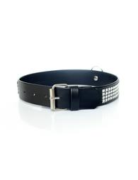 Fetish Boss Series Collar with crystals 3 cm silver