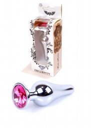 Plug-Jewellery Silver BUTT PLUG- Pink 9,5 εκ