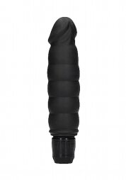 Ribbed Multispeed Vibrator - Black 17 εκ