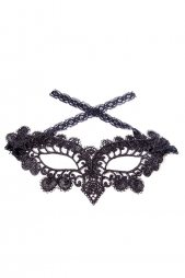 Black Metallic Lace Masquerade Eye Mask