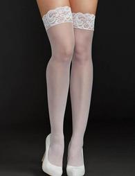 White Thigh High Flower Lace Silicone non-slip Stocking