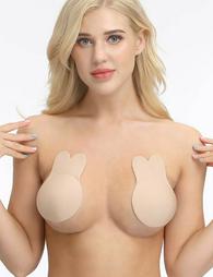 Nude Strapless Women Rabbit Ear Breast Lift Up