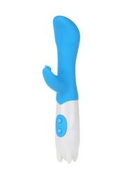 Blue Silicone Gel Double Headed Female Vibrator Massager 17,5 εκ