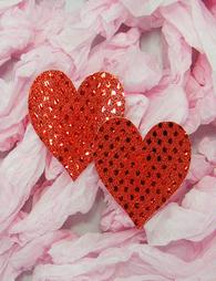 Red Love Heart Sequin Nipple cover