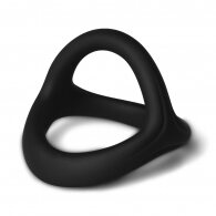 Black Color 3 in 1 Ultra Soft Cock Ring for Erection