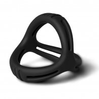 Black Color 3 in 1 Ultra Soft Cock Ring for Erection Enhancing T