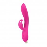 Pink Color 9 Speeds Rechargeable Silicone Rabbit Vibrator