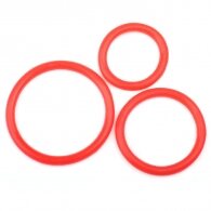 Red Color Silicone Triple Cock Ring Set